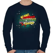 PRINTFASHION A szuperhősök márciusban születtek - Férfi pulóver - Sötétkék férfi pulóver, kardigán