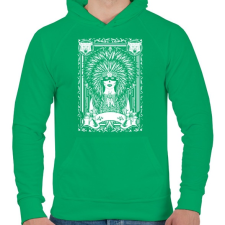 PRINTFASHION A szüzek törzse - Férfi kapucnis pulóver - Zöld férfi pulóver, kardigán