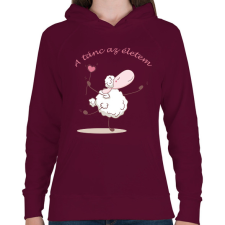 PRINTFASHION A tánc az életem - Női kapucnis pulóver - Bordó női pulóver, kardigán