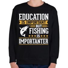 PRINTFASHION A tanulás fontos, de a pecázás fontosabb - Gyerek pulóver - Fekete gyerek pulóver, kardigán