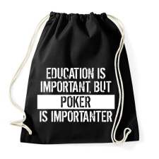 PRINTFASHION A tanulás fontos, de a póker fontosabb! - Sportzsák, Tornazsák - Fekete tornazsák