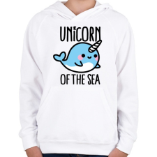 PRINTFASHION A tenger unikornisa - Gyerek kapucnis pulóver - Fehér gyerek pulóver, kardigán