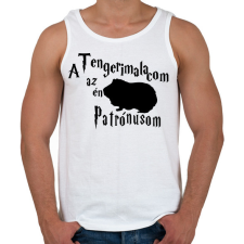 PRINTFASHION A Tengerimalacom az én Patrónusom - Férfi atléta - Fehér atléta, trikó