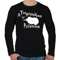 PRINTFASHION A Tengerimalacom az én Patrónusom - Férfi hosszú ujjú póló - Fekete