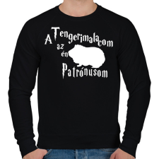 PRINTFASHION A Tengerimalacom az én Patrónusom - Férfi pulóver - Fekete férfi pulóver, kardigán