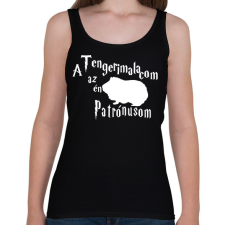 PRINTFASHION A Tengerimalacom az én Patrónusom - Női atléta - Fekete női trikó