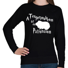 PRINTFASHION A Tengerimalacom az én Patrónusom - Női pulóver - Fekete