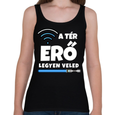 PRINTFASHION A térerő legyen veled - Női atléta - Fekete