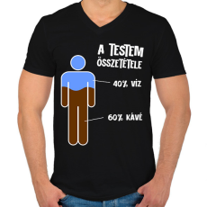 PRINTFASHION A testem összetétele - Férfi V-nyakú póló - Fekete