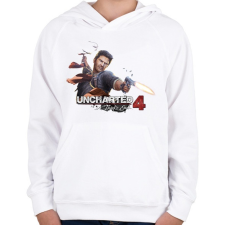 PRINTFASHION A Thief’s End - Gyerek kapucnis pulóver - Fehér gyerek pulóver, kardigán