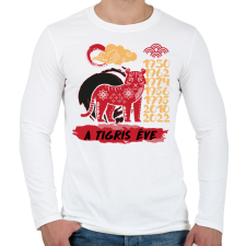 PRINTFASHION A tigris éve - Férfi hosszú ujjú póló - Fehér férfi póló
