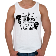 PRINTFASHION A titkos hozzávaló a szeretet - Férfi atléta - Fehér női trikó