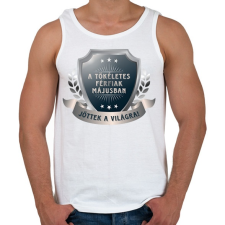 PRINTFASHION A tökéletes férfiak május - Férfi atléta - Fehér atléta, trikó