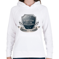 PRINTFASHION A tökéletes férfiak március - Női kapucnis pulóver - Fehér