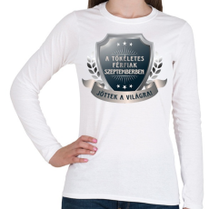 PRINTFASHION A tökéletes férfiak szeptember - Női hosszú ujjú póló - Fehér
