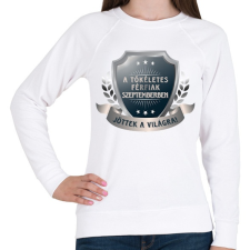 PRINTFASHION A tökéletes férfiak szeptember - Női pulóver - Fehér női pulóver, kardigán