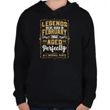 PRINTFASHION A tökéletes legendák februárban születtek - Gyerek kapucnis pulóver - Fekete gyerek pulóver, kardigán