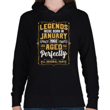 PRINTFASHION A tökéletes legendák januárban születtek - Női kapucnis pulóver - Fekete női pulóver, kardigán