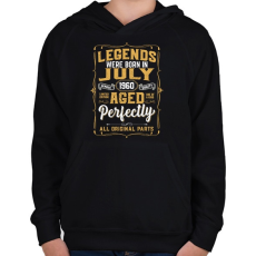 PRINTFASHION A tökéletes legendák júliusban születtek - Gyerek kapucnis pulóver - Fekete