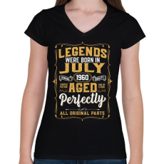 PRINTFASHION A tökéletes legendák júliusban születtek - Női V-nyakú póló - Fekete