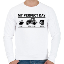 PRINTFASHION A traktoros tökéletes napja - Férfi pulóver - Fehér férfi pulóver, kardigán