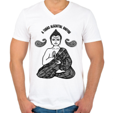 PRINTFASHION A tudás alázatosan ragyog - Férfi V-nyakú póló - Fehér férfi póló