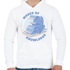 PRINTFASHION A tudás hulláma - Férfi kapucnis pulóver - Fehér női pulóver, kardigán