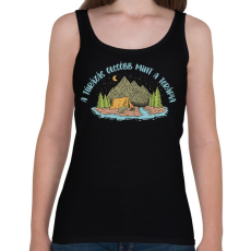 PRINTFASHION A túrázás olcsóbb mint a terápia - Női atléta - Fekete