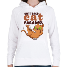 PRINTFASHION A vajazott macska paradoxon - Női kapucnis pulóver - Fehér