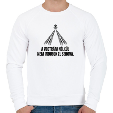 PRINTFASHION A Vectrám nélkül nem indulok el sehova - Férfi pulóver - Fehér férfi pulóver, kardigán