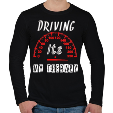 PRINTFASHION A vezetés nekem a terápia - Férfi hosszú ujjú póló - Fekete férfi póló