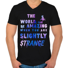 PRINTFASHION a világ csodálatos lehet, ha kissé furcsa vagy - Férfi V-nyakú póló - Fekete