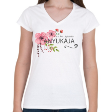 PRINTFASHION A világ legjobb anyukája!  - Női V-nyakú póló - Fehér női póló