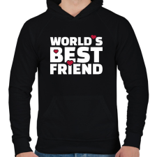 PRINTFASHION A világ legjobb barátja - Férfi kapucnis pulóver - Fekete férfi pulóver, kardigán