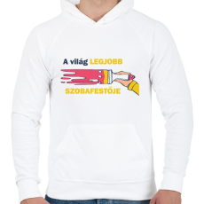 PRINTFASHION A világ legjobb festője - Férfi kapucnis pulóver - Fehér