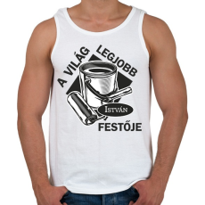 PRINTFASHION A világ legjobb festője - Névvel  - Férfi atléta - Fehér