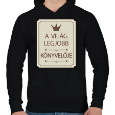 PRINTFASHION A világ legjobb könyvelője - Koronával - Férfi kapucnis pulóver - Fekete női pulóver, kardigán