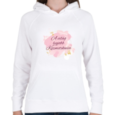 PRINTFASHION A világ legjobb kozmetikusa - Női kapucnis pulóver - Fehér