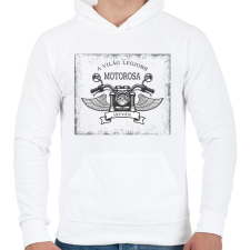 PRINTFASHION A világ legjobb motorosa - Névvel - Férfi kapucnis pulóver - Fehér női pulóver, kardigán