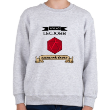 PRINTFASHION A Világ Legjobb Szerepjátékosa (Fekete) - Gyerek pulóver - Sport szürke gyerek pulóver, kardigán