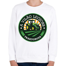 PRINTFASHION A világ legjobb traktorosa - Zöld - Gyerek pulóver - Fehér gyerek pulóver, kardigán
