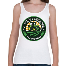 PRINTFASHION A világ legjobb traktorosa - Zöld - Női atléta - Fehér