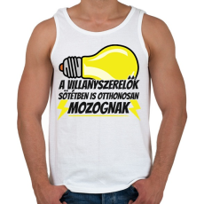 PRINTFASHION A villanyszerlők sötétben is otthonosan mozognak - Férfi atléta - Fehér