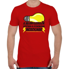 PRINTFASHION A villanyszerlők sötétben is otthonosan mozognak - Férfi póló - Piros férfi póló