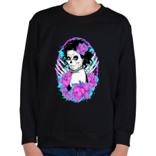 PRINTFASHION A virágos lány - Gyerek pulóver - Fekete gyerek pulóver, kardigán