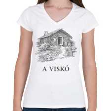 PRINTFASHION A viskó - Női V-nyakú póló - Fehér női póló