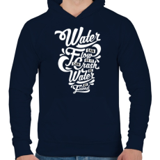 PRINTFASHION A víz a barátom - Férfi kapucnis pulóver - Sötétkék