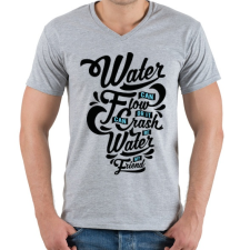PRINTFASHION A víz a barátom  - Férfi V-nyakú póló - Sport szürke férfi póló