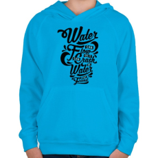 PRINTFASHION A víz a barátom  - Gyerek kapucnis pulóver - Azúrkék