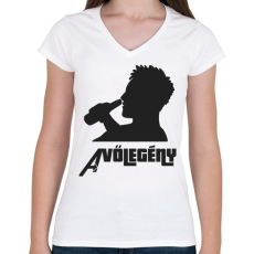 PRINTFASHION A VŐLEGÉNY - Női V-nyakú póló - Fehér